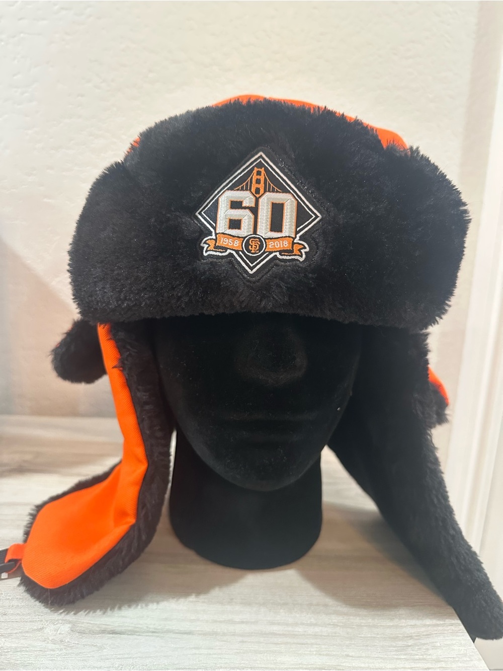San Francisco Giants "Beat LA" River Rock Casino promo Russian style beanie MLB